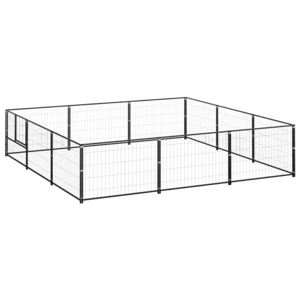 Heavy-Duty Outdoor Dog Kennel Large Playpen Secure Steel Mesh Pet Enclosure Black