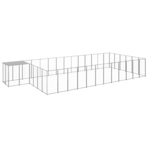 Dog Kennel Silver 22.99 m² Steel