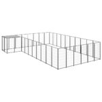 Dog Kennel Black 19.36 m² Steel