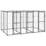 Outdoor Dog Kennel Steel with Roof 7.26 m²