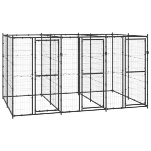 Outdoor Dog Kennel Steel 7.26 m²