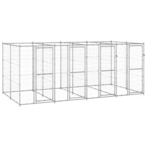 Outdoor Dog Kennel Galvanised Steel 9.68 m²