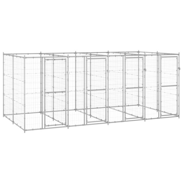 Outdoor Dog Kennel Galvanised Steel 9.68 m²