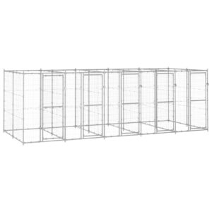 Outdoor Dog Kennel Galvanised Steel 12.1 m²