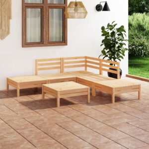 Outdoor Wooden Garden Lounge Set Rustic Patio Furniture Weather-Resistant