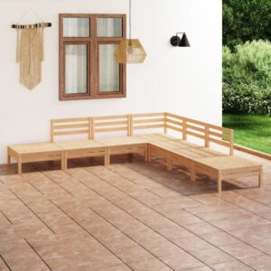 Outdoor Wooden Garden Lounge Set Rustic Patio Furniture Weather-Resistant