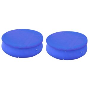 Round Above-Ground Pool Covers Dark Blue Polyethylene Tear-Resistant Water-Repellent