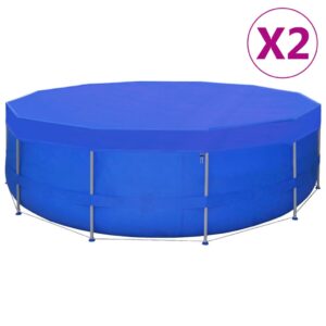 Round Above Ground Pool Covers PE Tear-Resistant Water-Repellent Set of Two