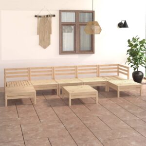 Outdoor Wooden Garden Lounge Set Rustic Patio Furniture Weather Resistant