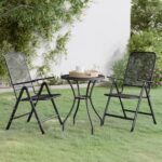 Outdoor Garden Dining Set Weather-Resistant Metal Mesh Patio Furniture Anthracite