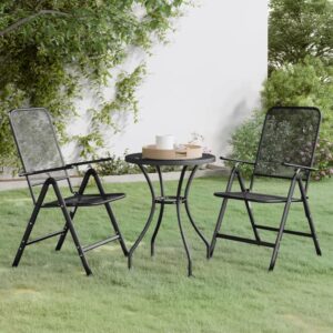 Outdoor Garden Dining Set Weather-Resistant Metal Mesh Patio Furniture Anthracite