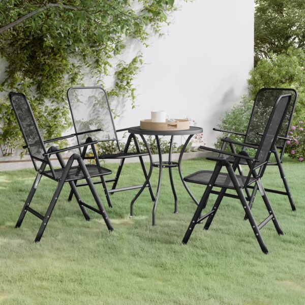 Outdoor Garden Dining Set 5PC Metal Mesh Patio Furniture Weather Resistant