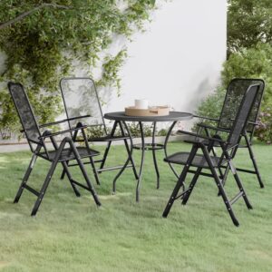 Outdoor Garden Dining Set Weather-Resistant Metal Mesh Patio Furniture Anthracite