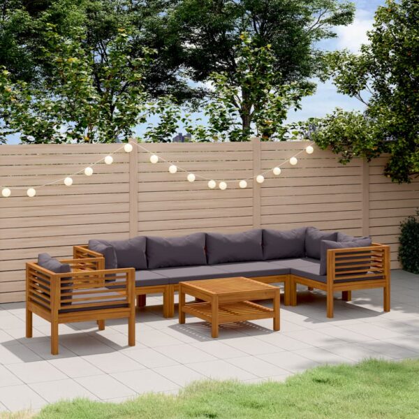 7 Piece Garden Lounge Set with Cushion Solid Acacia Wood