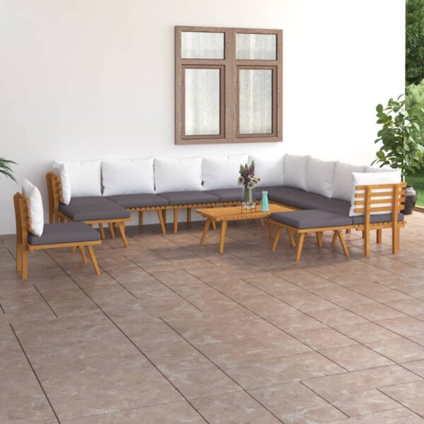 12 Piece Garden Lounge Set with Cushions Solid Wood Acacia