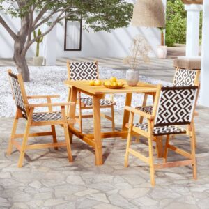 5 Piece Garden Dining Set Solid Wood Acacia