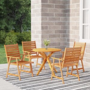 5 Piece Garden Dining Set Solid Wood Acacia