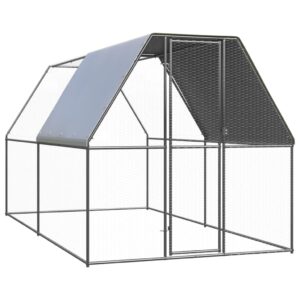 Outdoor Chicken Cage 2x4x2 m Galvanised Steel