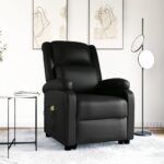 Luxurious Black Faux Leather Recliner Chair with Heat Massage & Lift Function