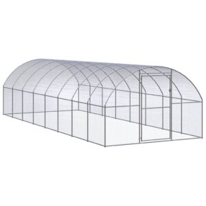 Outdoor Chicken Coop 3x8x2 m Galvanised Steel