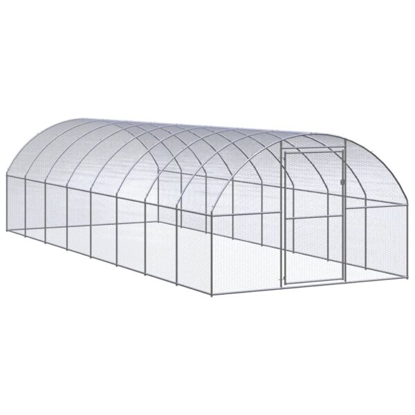 Outdoor Chicken Coop 3x8x2 m Galvanised Steel