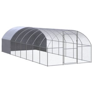 Outdoor Chicken Coop 3x8x2 m Galvanised Steel