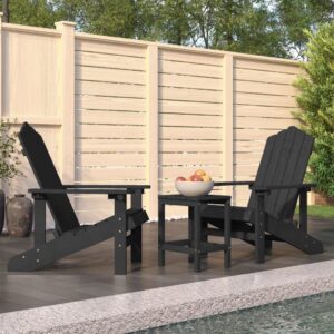 Outdoor Patio Adirondack Chair Set with Matching Table HDPE Weather-Resistant