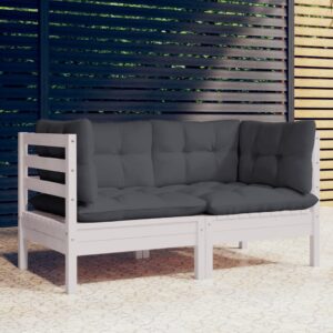 Outdoor Garden Patio Sofa Solid Pine Wood with Comfortable Anthracite Cushions