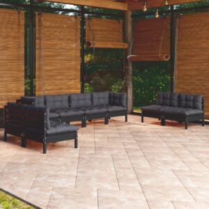 8 Piece Garden Lounge Set with Cushions Solid Pinewood