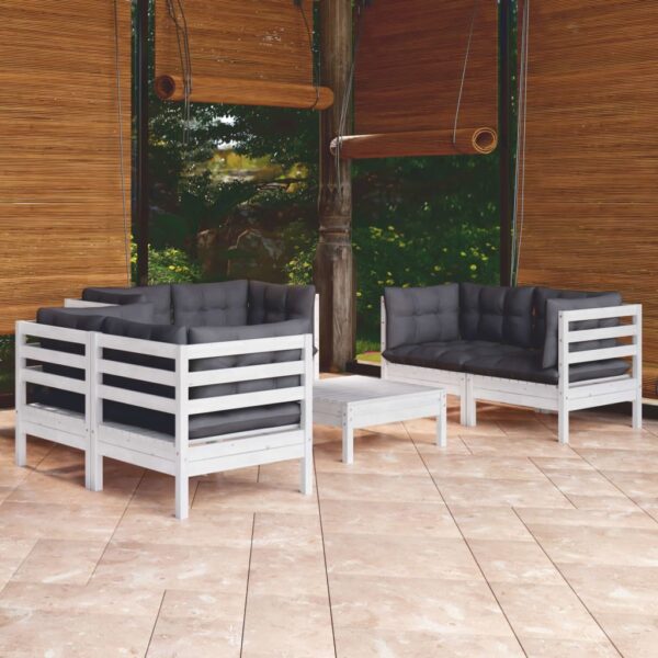 7 Piece Garden Lounge Set with Cushions Solid Pinewood