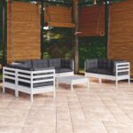 8 Piece Garden Lounge Set with Cushions Solid Pinewood