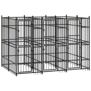 Outdoor Dog Kennel Steel 5.53 m²