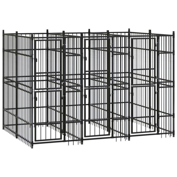 Outdoor Dog Kennel Steel 5.53 m²