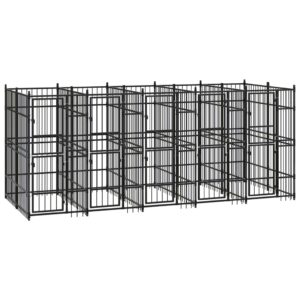 Outdoor Dog Kennel Steel 9.22 m²