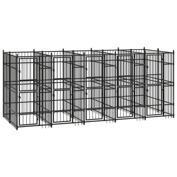 Outdoor Dog Kennel Steel 9.22 m²