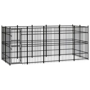 Outdoor Dog Kennel Steel 9.22 m²