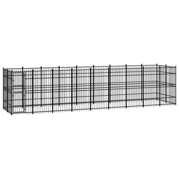 Outdoor Dog Kennel Steel 16.59 m²