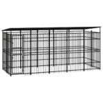 Outdoor Dog Kennel with Roof Steel 9.22 m²