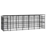 Outdoor Dog Kennel with Roof Steel 12.9 m²