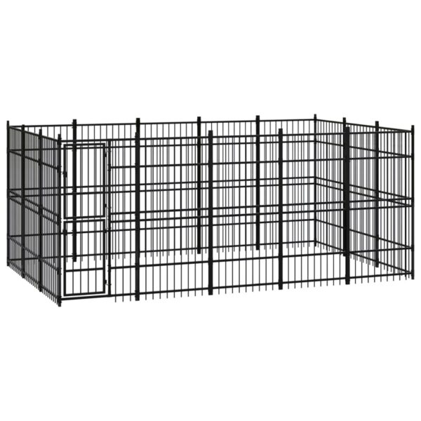 Outdoor Dog Kennel Steel 13.82 m²