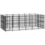 Outdoor Dog Kennel Steel 16.59 m²