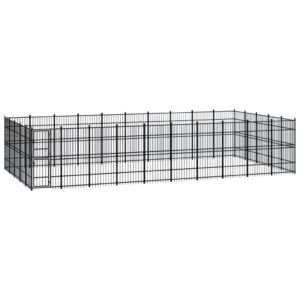 Outdoor Dog Kennel Steel 46.08 m²