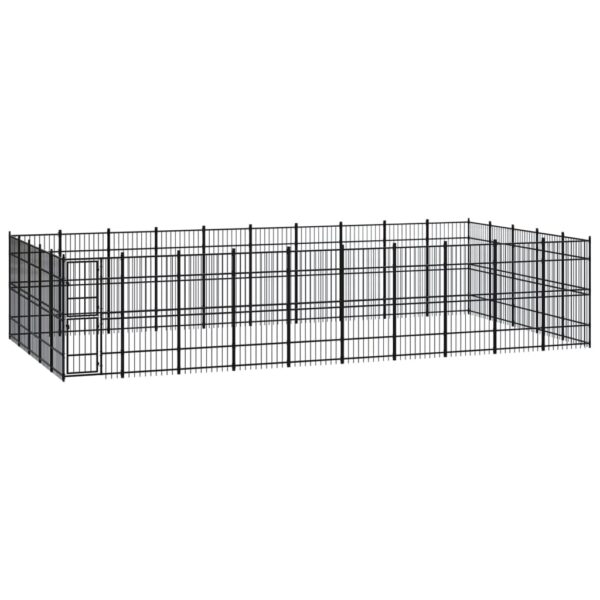 Outdoor Dog Kennel Steel 46.08 m²