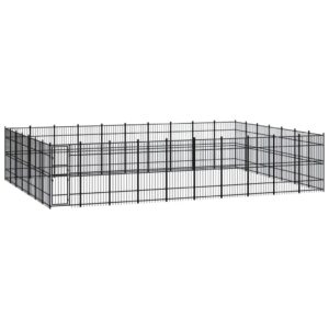 Outdoor Dog Kennel Steel 64.51 m²