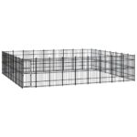 Outdoor Dog Kennel Steel 66.36 m²