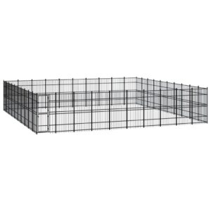 Outdoor Dog Kennel Steel 92.16 m²