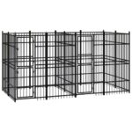 Outdoor Dog Kennel Steel 7.37 m²