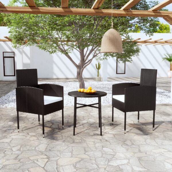 Elegant Outdoor Garden Dining Set Poly Rattan Weather-Resistant with Cushions