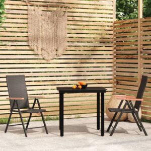 Outdoor Rattan Garden Dining Set Weather-Resistant Reclining Chairs Glass Table