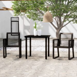 Outdoor Rattan Garden Patio Furniture Set Dining Table Chairs Black Weatherproof